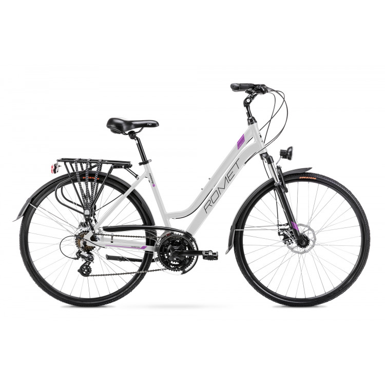 Trekingový bicykel 28 Romet Gazela 2 L 28" sivo fialový hliník 19" 